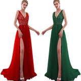 Semi Formal Dresses for Wedding Women's Clothing Split Sexy V-neck Exposed Formal Dress