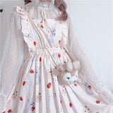 Gothic Lolita Harajuku Style Clothing JSK Cute Sweet Soft Girl Dress Polka Dot Chiffon