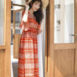 Beth Dutton Bohemian Dress Summer Spring Midi Dresses Chiffon High Waist Long Skirt Summer Seaside Vacation Beach Skirt