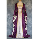 Vintage Empire Waist Dress Vintage Medieval Long Women's Dress with Bell Sleeves