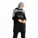 Burkini Swimwear Muslim Fashion Outfits Sports and Leisure Color Stitching Hoodie Swimsuit