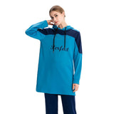 Burkini Swimwear Muslim Fashion Outfits Sports and Leisure Color Stitching Hoodie Swimsuit