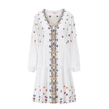 Summer Embroidered Small Flower V-neck Sexy Fashion Dress