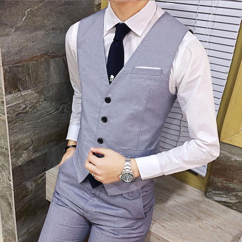 Mens Dress Vests Men's Vest Casual Jacket Business Waistcoat Fall/Winter Men's Waistcoat Business Suit Vest