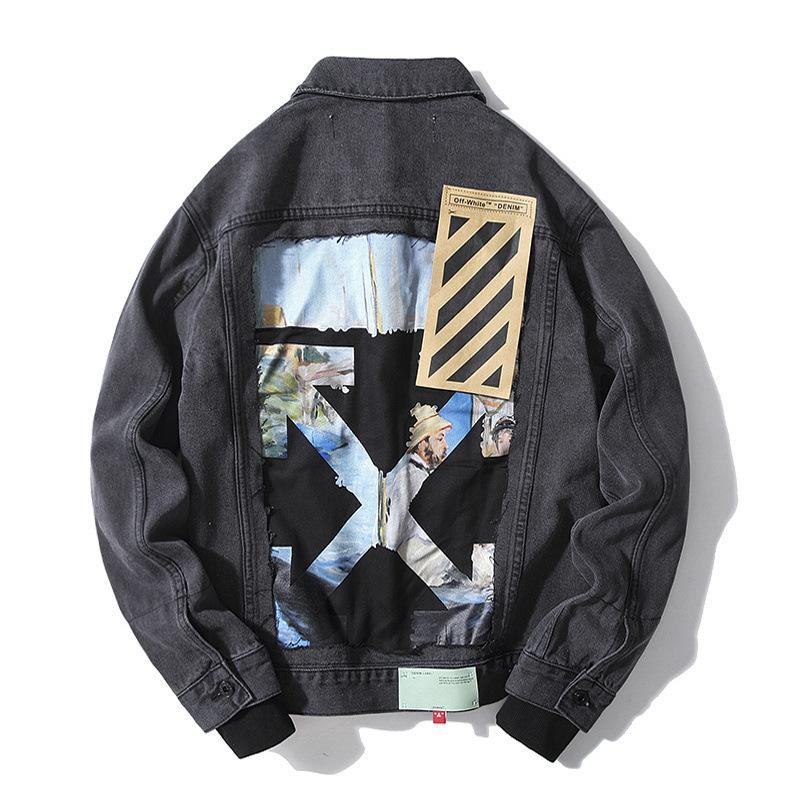 Arrow Denim Jacket Jean Coat off Ow Arrow Owt  Denim Jacket for Unisex