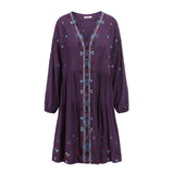 Summer Embroidered Small Flower V-neck Sexy Fashion Dress