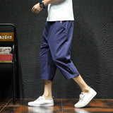 Linen Pants Straight Leg Pants Drawstring Lightweight Elastic Beach Pants Summer Leisure Loose Summer