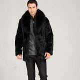 Beaver Coat Men Fall Winter Men Faux Fur Coat Slim Fit