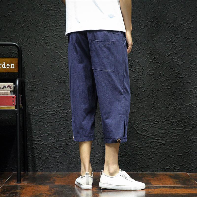 Linen Pants Straight Leg Pants Drawstring Lightweight Elastic Beach Pants Summer Leisure Loose Summer