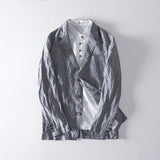 Men Linen Suits Autumn Long Sleeve Solid Color Casual