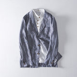 Men Linen Suits Autumn Long Sleeve Solid Color Casual