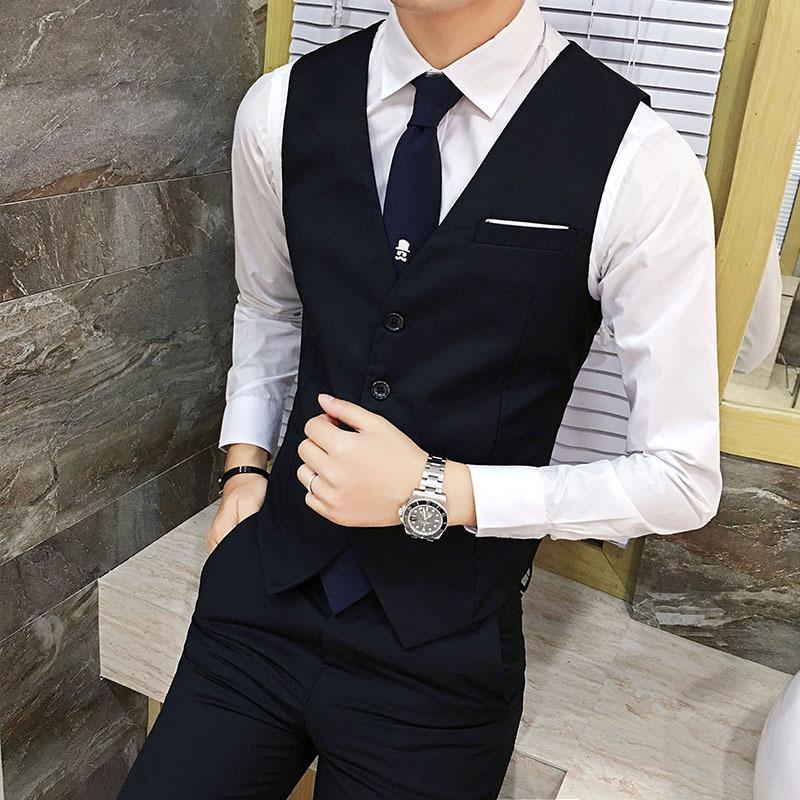 Mens Dress Vests Men's Vest Casual Jacket Business Waistcoat Fall/Winter Men's Waistcoat Business Suit Vest