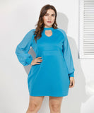 Women Plus Size Mini Dresses Sexy Summer Hollow-out Cinched Dress