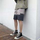Summer Men Shorts Summer Color Matching Casual Cargo Shorts