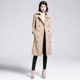 Fashion Lace-up Waist Long Trench Coat