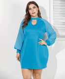 Women Plus Size Mini Dresses Sexy Summer Hollow-out Cinched Dress