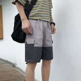 Summer Men Shorts Summer Color Matching Casual Cargo Shorts
