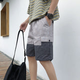 Summer Men Shorts Summer Color Matching Casual Cargo Shorts