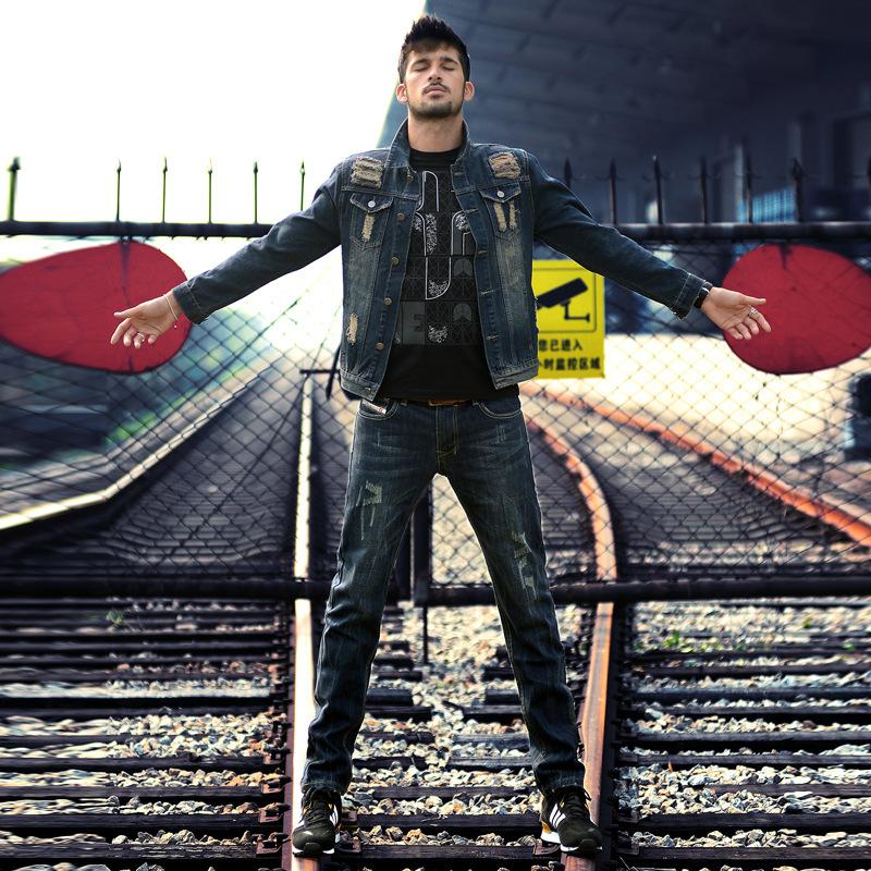 Cotton Solid Men's Denim Trucker Jacket Men Spring Autumn Casual Slim Fit Bomber Jackets Men Jean Coat Men Outwear Male Cowboy Suit