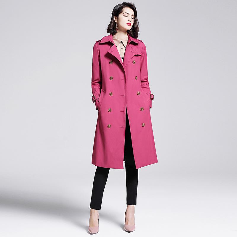 Fashion Lace-up Waist Long Trench Coat