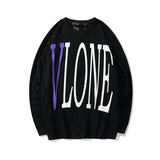 Vlone Sweatshirt Printed Long Sleeve Spring and Autumn Men's and Women's Casual Thin Couple Pullover Sweater