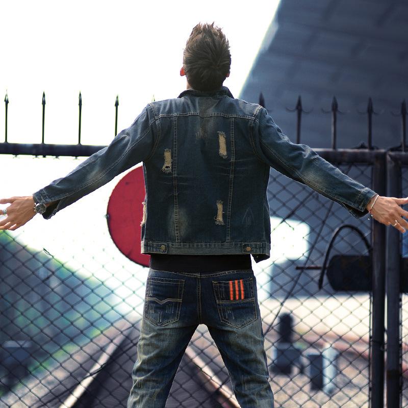 Cotton Solid Men's Denim Trucker Jacket Men Spring Autumn Casual Slim Fit Bomber Jackets Men Jean Coat Men Outwear Male Cowboy Suit