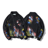 Arrow Denim Jacket Jean Coat Autumn and Winter Graffiti Casual Jacket Owt Fireworks Destruction Distressed Denim