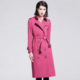 Fashion Lace-up Waist Long Trench Coat