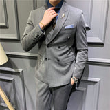 Double Brewed Seersucker Suit Suit Men's Suits Slim Casual Jacket