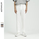 Men Suit Pants Men's Suit Pants Trousers with an Elasticated Waist Straight