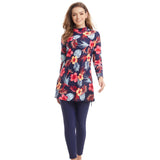 Burkini Swimwear Muslim Fashion Outfits Ladies Conservative Printing Beach Swimsuit