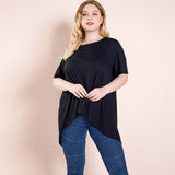 Women Plus Size Tops Spring/Summer Black Strap Loose Top