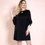 Women Plus Size Midi Dresses Chiffon Vacation V-neck Dress