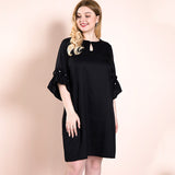 Women Plus Size Midi Dresses Chiffon Vacation V-neck Dress