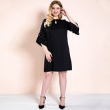 Women Plus Size Midi Dresses Chiffon Vacation V-neck Dress