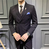 Double Brewed Seersucker Suit Suit Men's Suits Slim Casual Jacket
