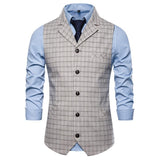 Tuxedo Vests Men Suit Vest Autumn and Winter Leisure Men's Plaid Vest