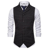 Tuxedo Vests Men Suit Vest Autumn and Winter Leisure Men's Plaid Vest