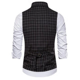 Tuxedo Vests Men Suit Vest Autumn and Winter Leisure Men's Plaid Vest