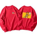 Tom and Jerry Hoodie round Neck Spring and Autumn Sweater Loose Pullover Long Sleeve