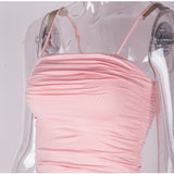 Bella Hadid Dress Fashion Pleated Suspender Dress