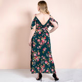 Women Plus Size Maxi Dresses Vintage Printed Dress Strap Backless Irregular Bohemian Maxi Dress