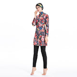 Burkini Muslim Swimwear Printed Three-Piece Set Swimsuit Beachwear Suit