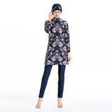 Burkini Muslim Swimwear Printed Slim Fit Three Piece Swimsuit Suit for Women