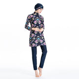 Burkini Muslim Swimwear Printed Slim Fit Three Piece Swimsuit Suit for Women