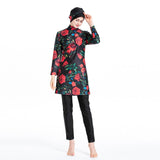 Burkini Muslim Swimwear Printed Slim Fit Three Piece Swimsuit Suit for Women