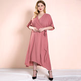 Women Plus Size Maxi Dresses Fall V-neck Strap Casual Dress