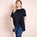 Women Plus Size Tops Spring/Summer Black Strap Loose Top