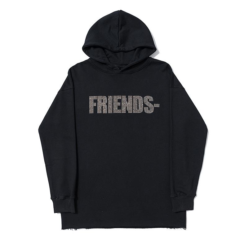 Vlone Hoodie Sweater Friends plus Size Retro Sports Pullover Hoodie for Men and Women