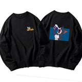 Tom and Jerry Hoodie round Neck Spring and Autumn Sweater Loose Pullover Long Sleeve